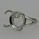 Sterling Silver Semi Mount Ring Setting Round RD 13x13mm Cabochon Long Prong - Syzjewelry